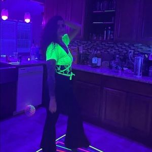 Neon green ravewithmigente wrap top